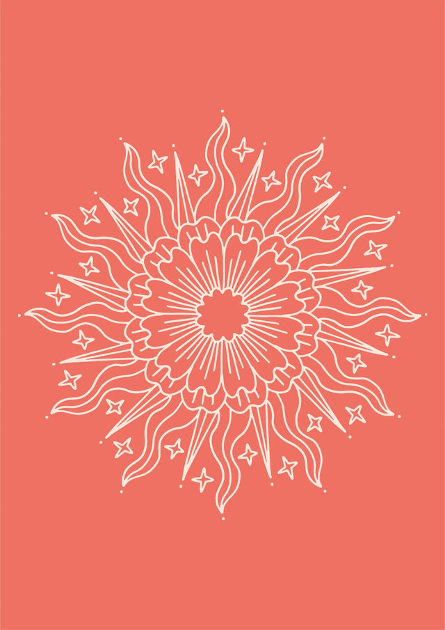 Starlit Bloom Mandala Canvas Wall Art