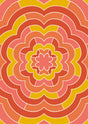 Retro Radiance Flower Burst Canvas Wall Art
