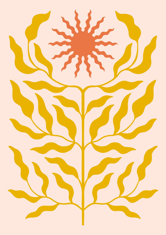Golden Bloom Under the Sun Canvas Wall Art