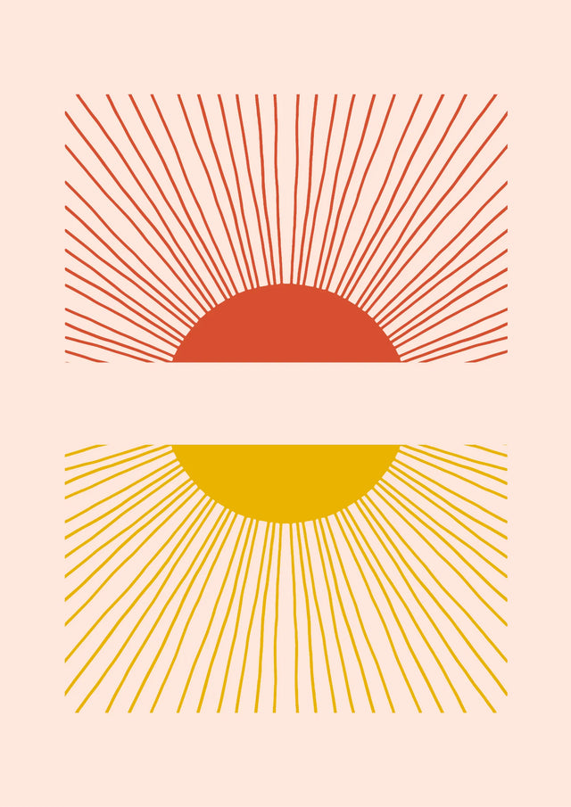 Twin Horizons Sunset and Sunrise Canvas Wall Art