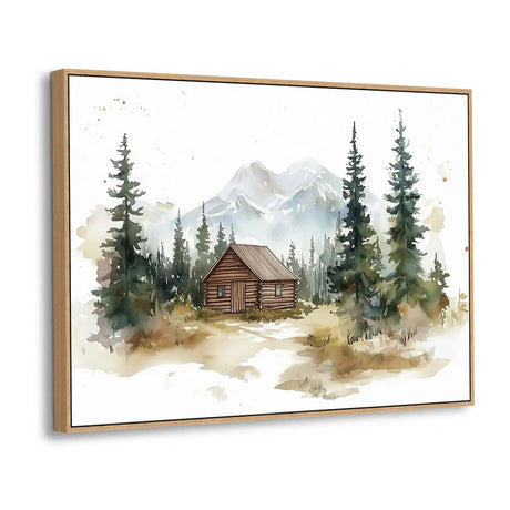 Cabin In The Wilderness Canvas Wall Art