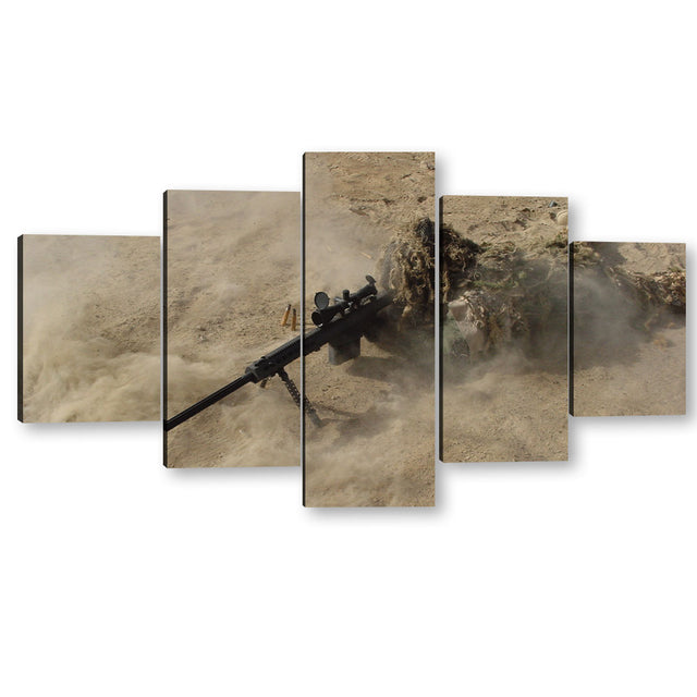 Camouflage Sniper in Desert Canvas Wall Art