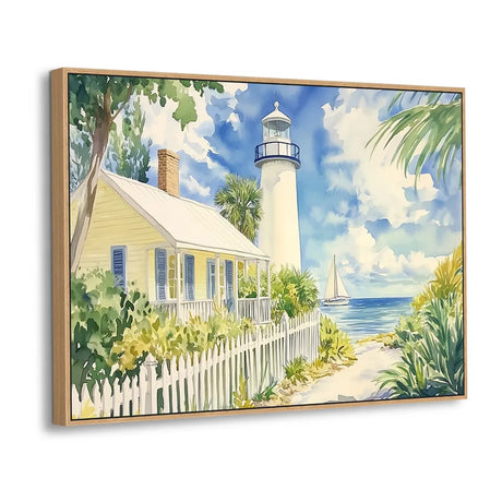 Canvas Wall Art - Coastal Lighthouse Retreat