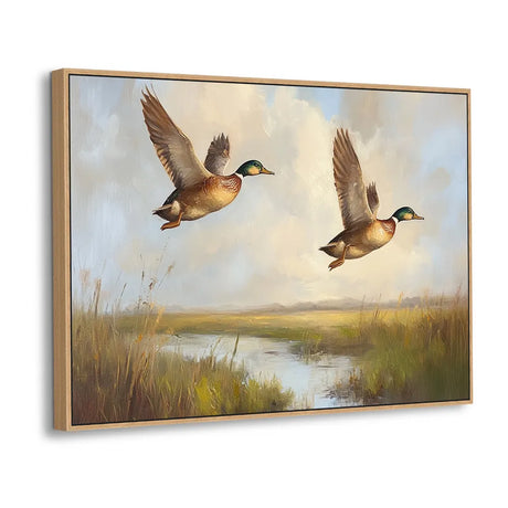 Canvas Wall Art - Majestic Flying Ducks