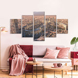 Multi-Panel Fantasy City Canvas Wall Art