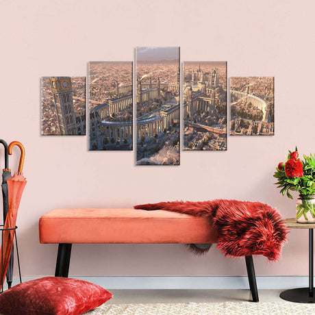 Multi-Panel Fantasy City Canvas Wall Art