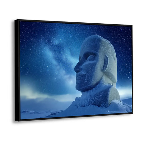 Celestial Night And Snow Sculpture Canvas Wall Art