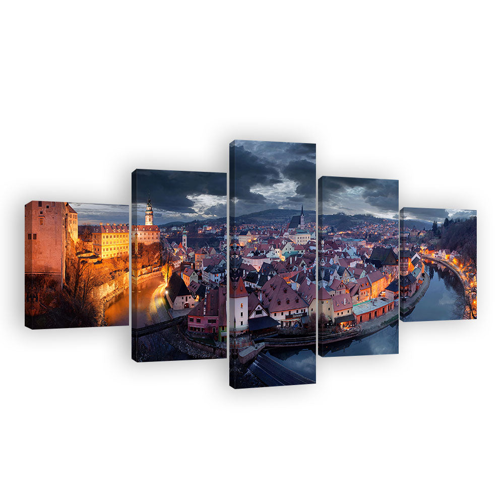 Cesky Krumlov Evening Canvas Wall Art