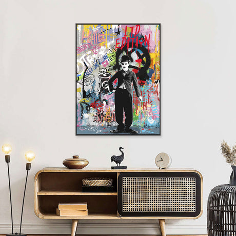 Charlie Chaplin Street Art Graffiti Canvas Wall Art