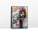 Charlie Chaplin Street Art Graffiti Canvas Wall Art