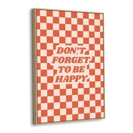 Checkerboard Happiness Quote Canvas Wall Art