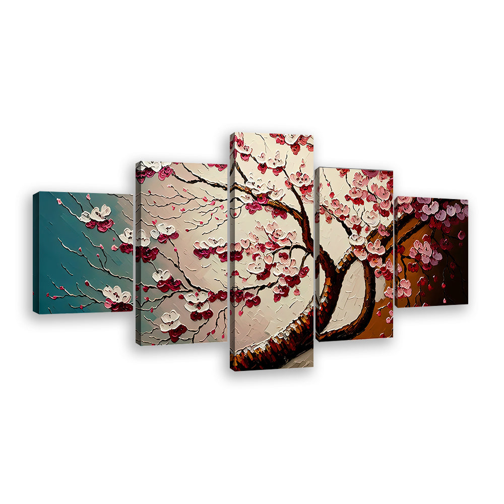 Cherry Blossom Textured Canvas Wall Art