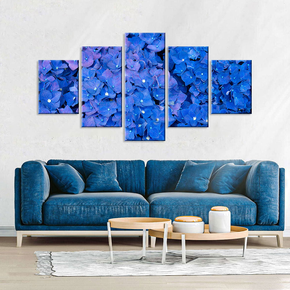 Cobalt Blue Hydrangea Flowers Canvas Wall Art