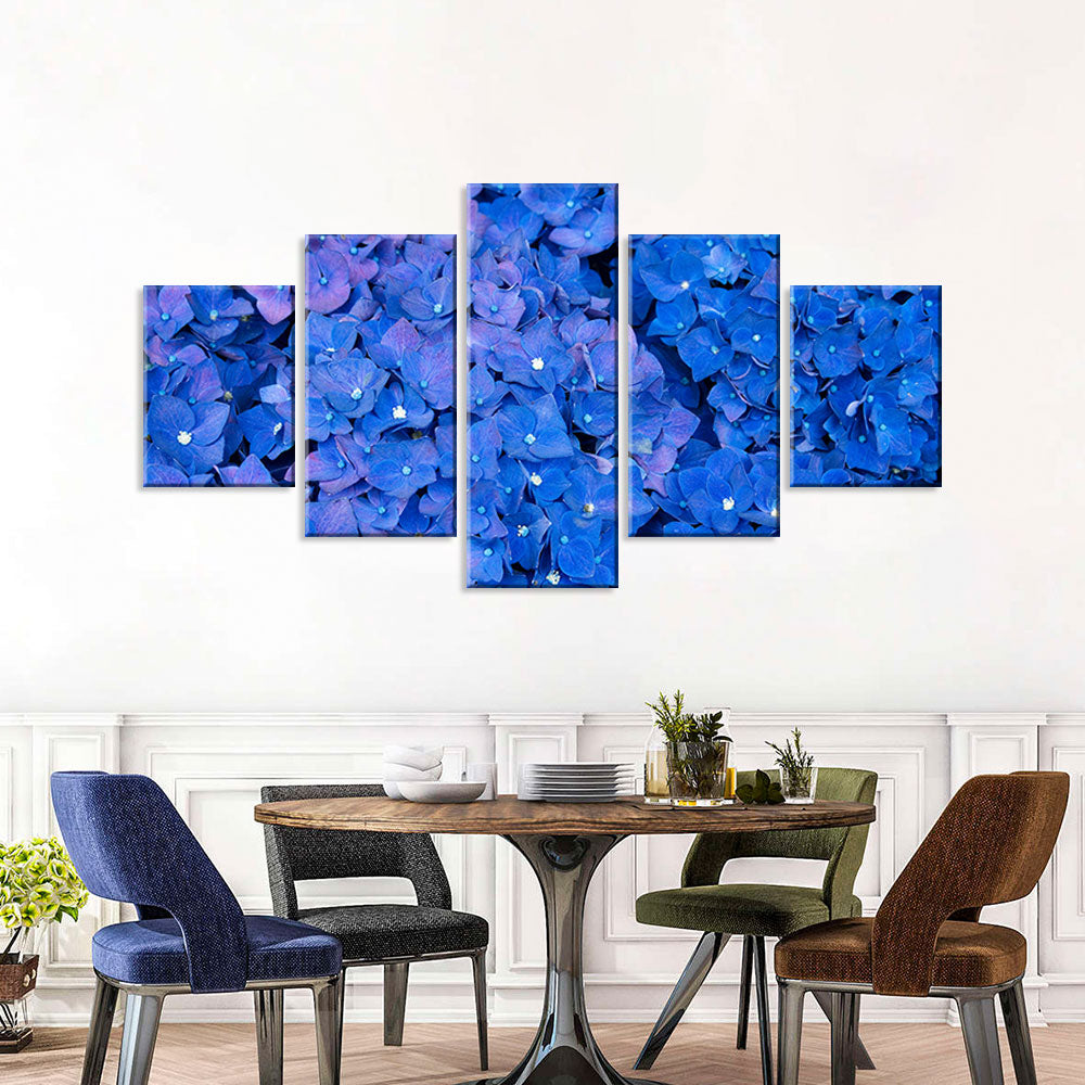 Cobalt Blue Hydrangea Flowers Canvas Wall Art