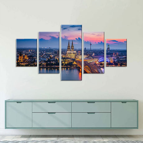 Cologne Cathedral Night View Canvas Wall Art