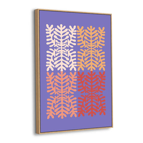 Color Harmony Leaf Grid Canvas Wall Art