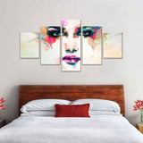 Colorful Abstract Woman Portrait Canvas Wall Art