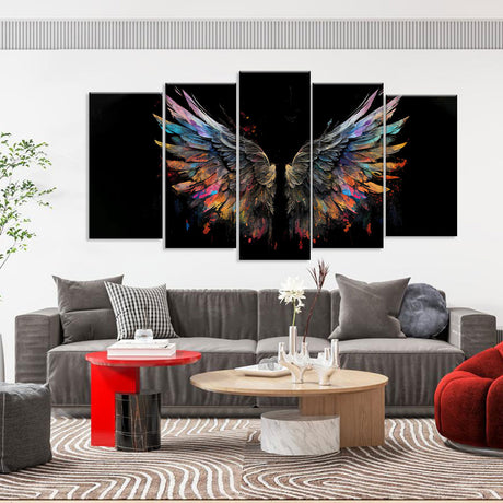 Colorful Angel Wings Canvas Wall Art