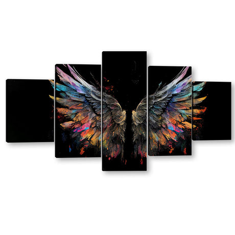 Colorful Angel Wings Canvas Wall Art