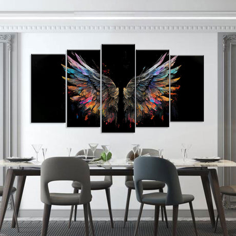 Colorful Angel Wings Canvas Wall Art