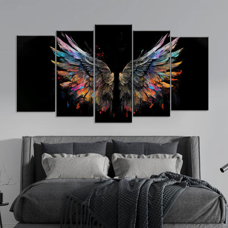 Colorful Angel Wings Canvas Wall Art