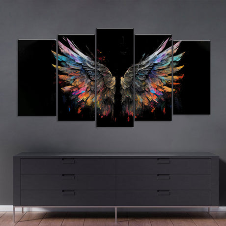 Colorful Angel Wings Canvas Wall Art