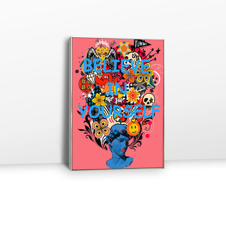 Colorful Believe In Yourself Graffiti Canvas Wall Art