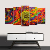 Colorful Bitcoin Canvas Wall Art