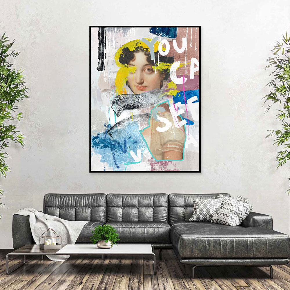 Colorful Classic Woman Graffiti Canvas Wall Art