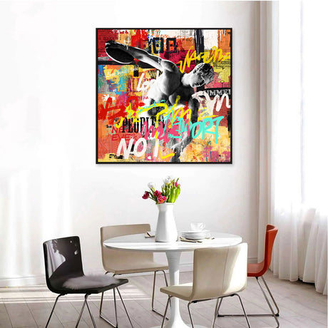 Colorful Discobolus Graffiti Canvas Wall Art