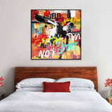 Colorful Discobolus Graffiti Canvas Wall Art