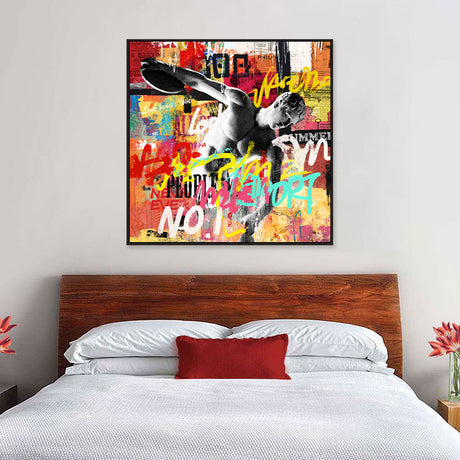 Colorful Discobolus Graffiti Canvas Wall Art