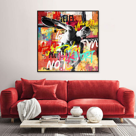 Colorful Discobolus Graffiti Canvas Wall Art