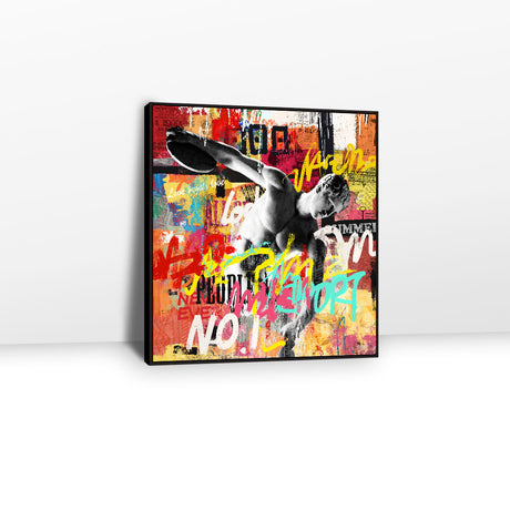 Colorful Discobolus Graffiti Canvas Wall Art