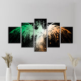 Colorful Eagle Icon Canvas Wall Art