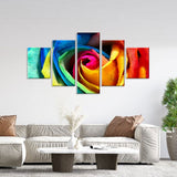 Colorful Faux Rose Canvas Wall Art