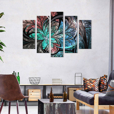 Elegant Fractal Flower Canvas Wall Art