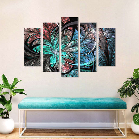 Elegant Fractal Flower Canvas Wall Art