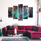 Elegant Fractal Flower Canvas Wall Art