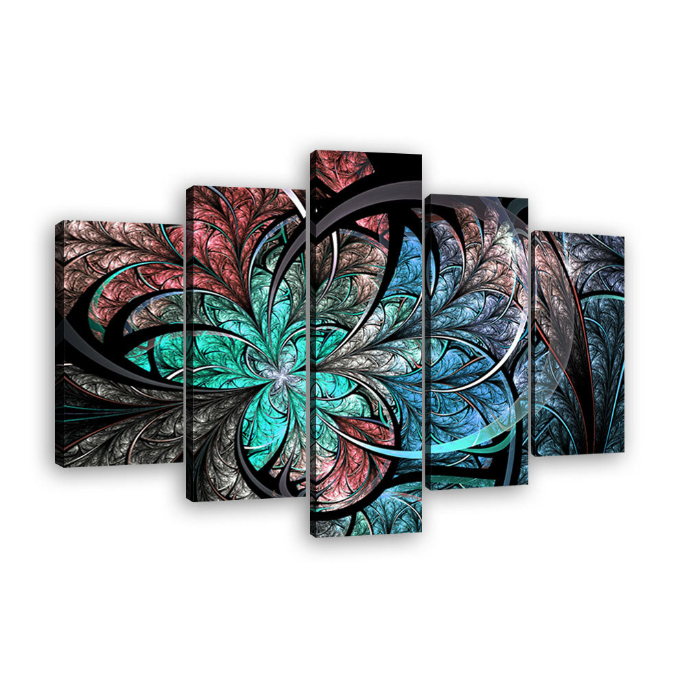 Elegant Fractal Flower Canvas Wall Art