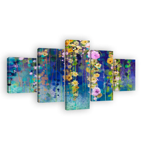 Colorful Hanging Flowers Canvas Wall Art