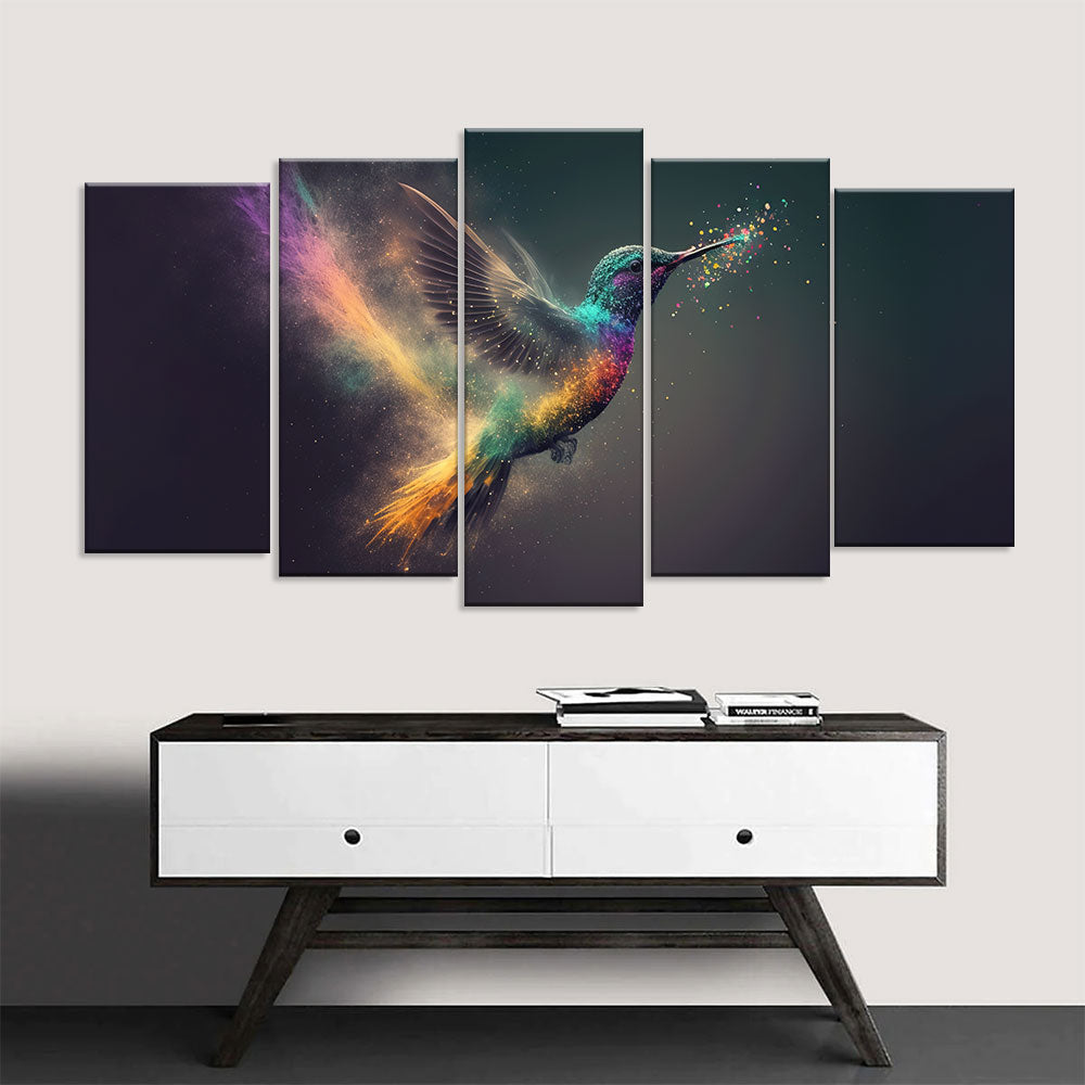 Colorful Hummingbird Canvas Wall Art