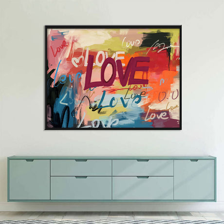 Colorful Love Graffiti Canvas Wall Art