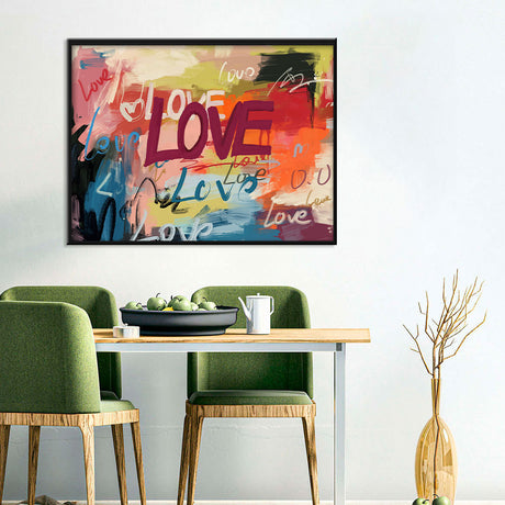 Colorful Love Graffiti Canvas Wall Art