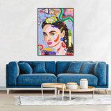 Colorful Modern Girl Graffiti Canvas Wall Art