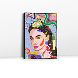 Colorful Modern Girl Graffiti Canvas Wall Art