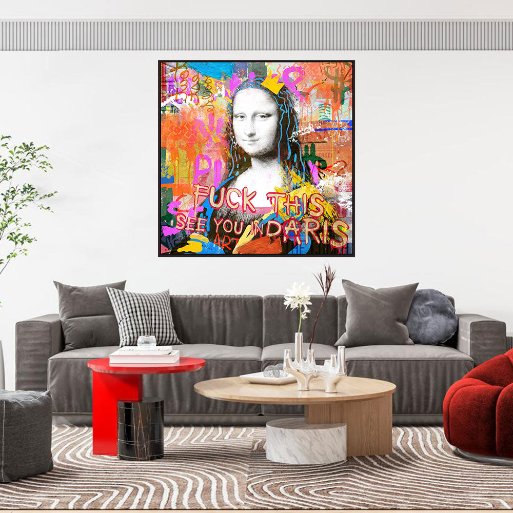 Colorful Mona Lisa Graffiti Canvas Wall Art