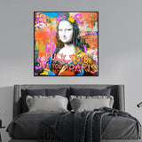 Colorful Mona Lisa Graffiti Canvas Wall Art