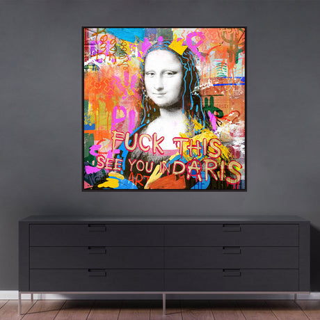 Colorful Mona Lisa Graffiti Canvas Wall Art