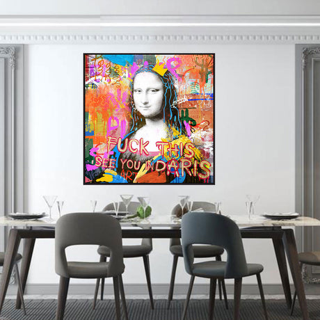 Colorful Mona Lisa Graffiti Canvas Wall Art